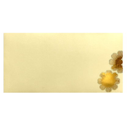 Cream Floral Ribbon Invitation Card-KNK30381