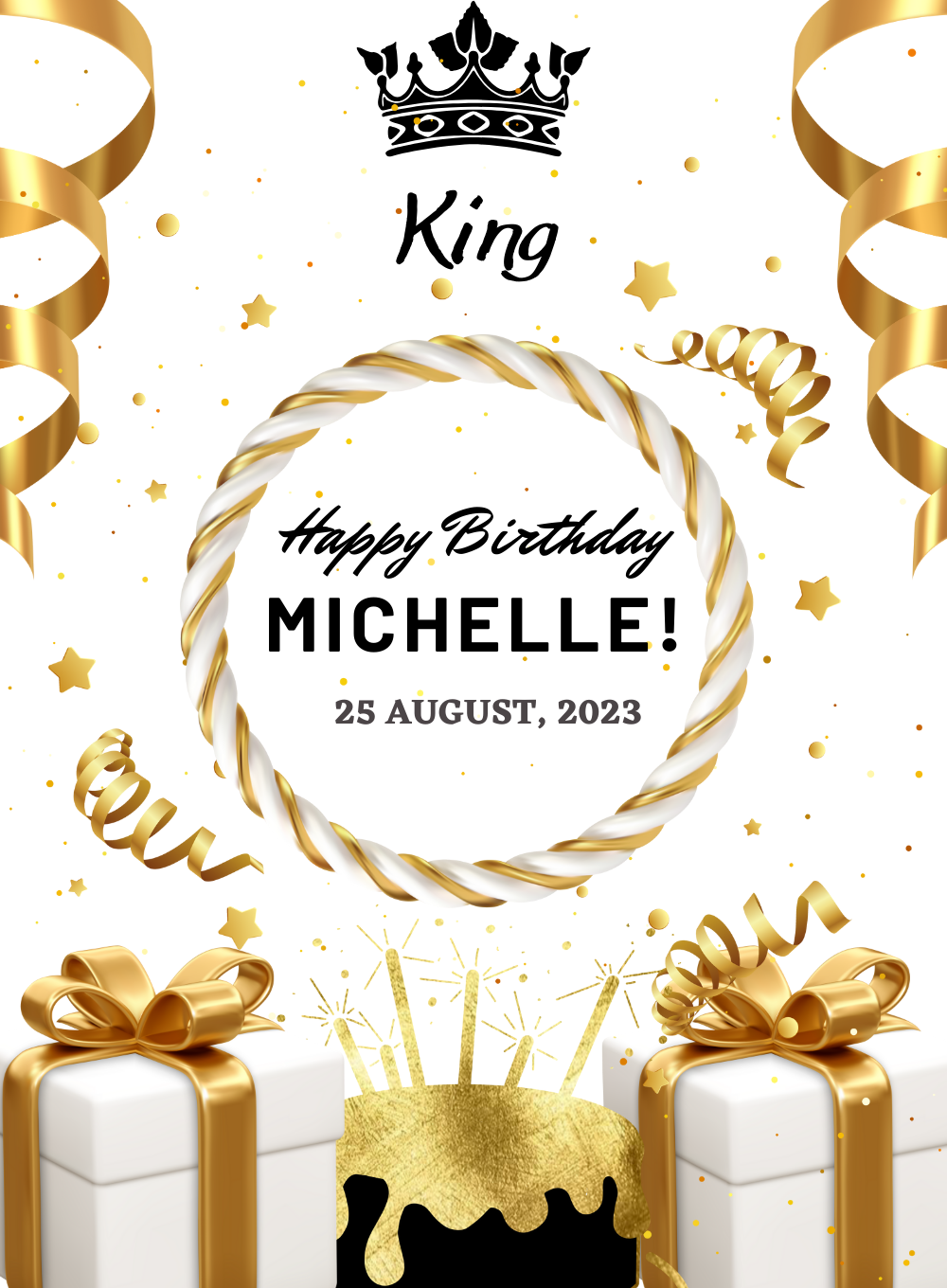 White Gifts Birthday cards for him-King of Cards