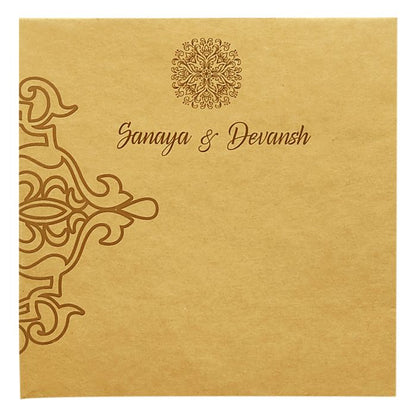 Brown Embossed Box Invitation Card-King of Cards