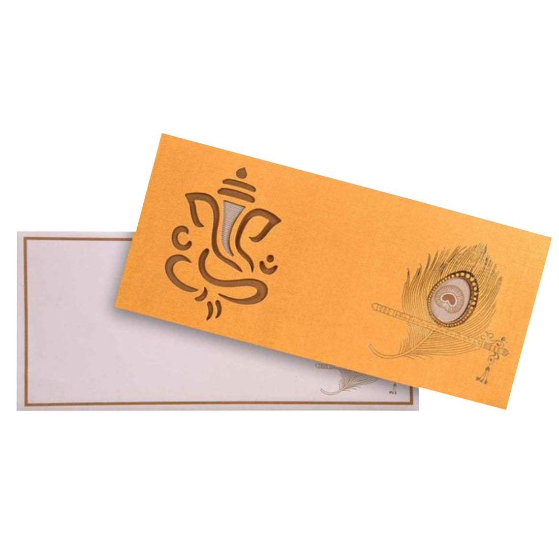 Gold Peacock Design Wth Die Cut Ganesha
