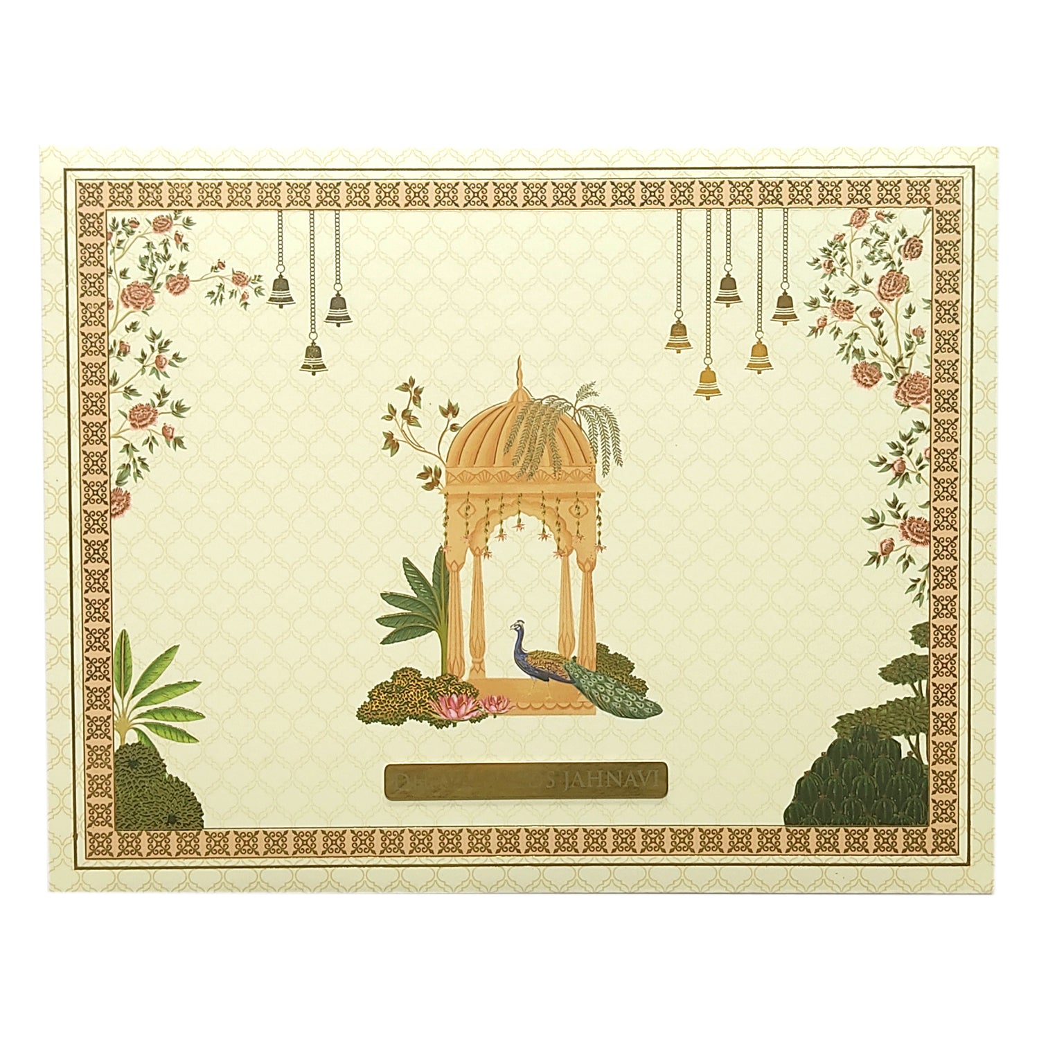 Orange Arch Padded Wedding Card-Kbm04540