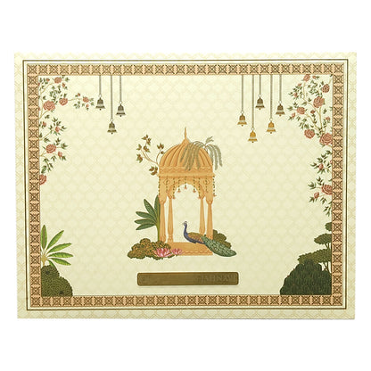 Orange Arch Padded Wedding Card-Kbm04540