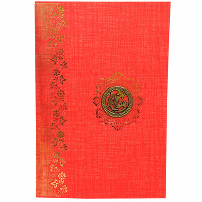 Red Classic Paper Colour With Gold Foiling Floral Print Design-KNCPC606E