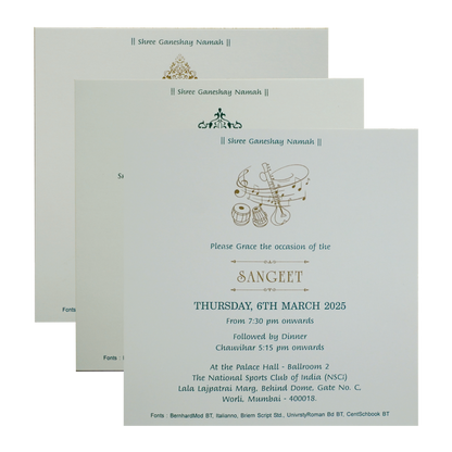 Teal Blue Nameplate Padded Wedding Card-KRC30292