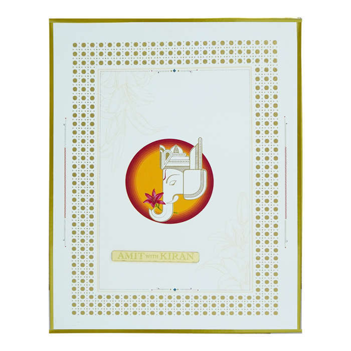 Cream Padded Premium Wedding Card-King of Cards