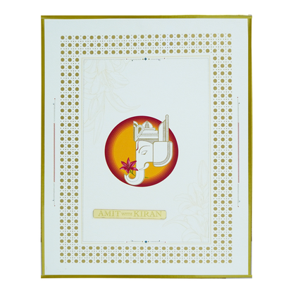 Cream Padded Premium Wedding Card-King of Cards