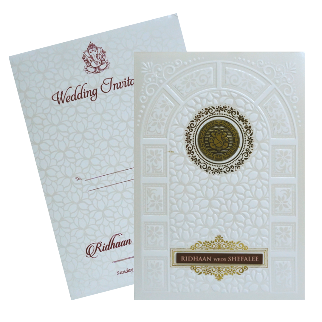 White Floral Invitation Card-KVN07190