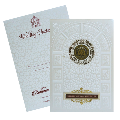 White Floral Invitation Card-KVN07190