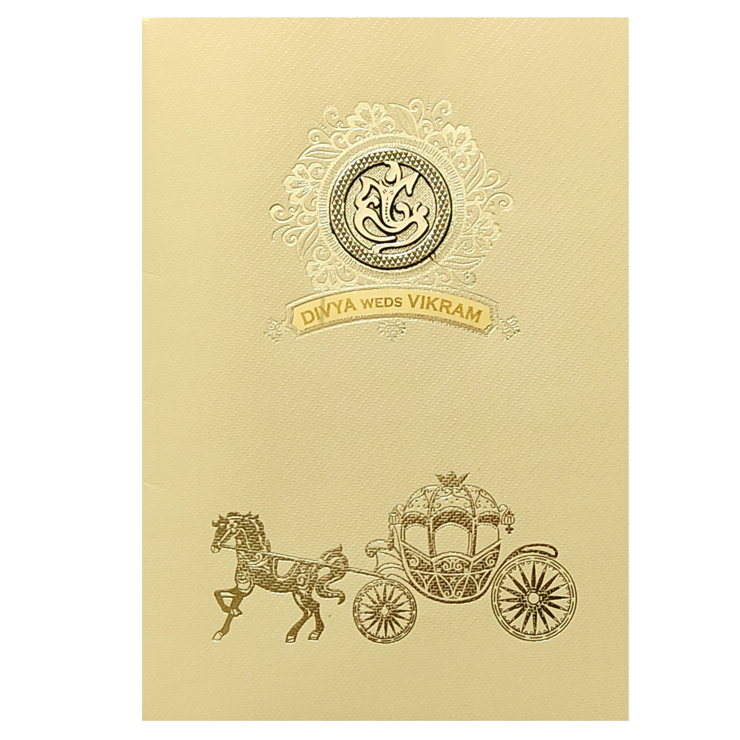 Gold Texture Sheet Invitation Card-KNKTG036