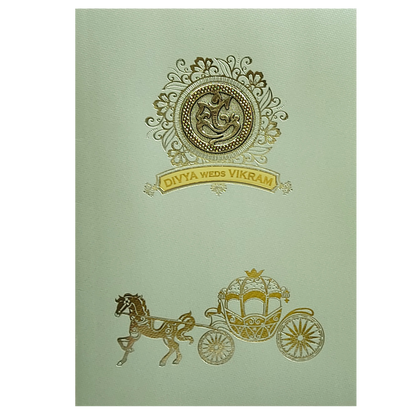 Olive Green Texture Sheet Wedding Card-King of Cards