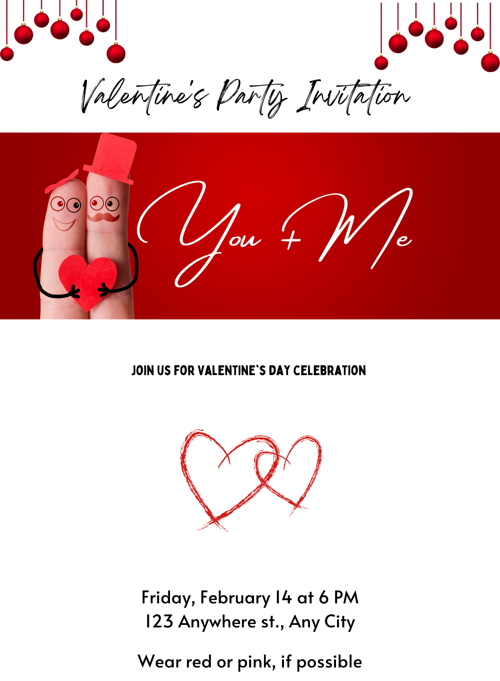 Red Fingers Valentine s day Invitation-AAVAl022