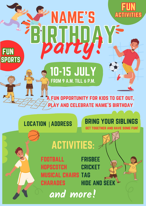 Green Games Sports And Activities Invitation-AASAA001