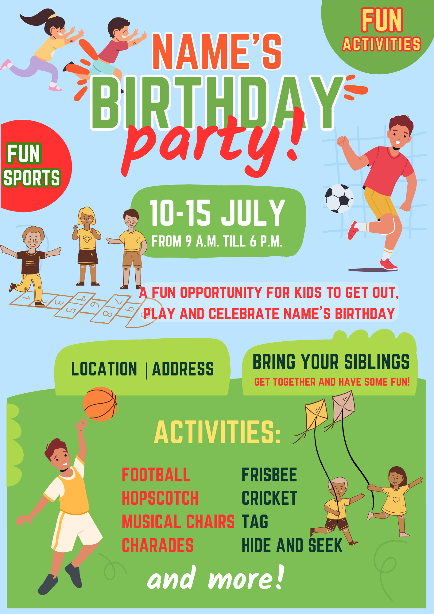 Green Games Sports And Activities Invitation-AASAA001