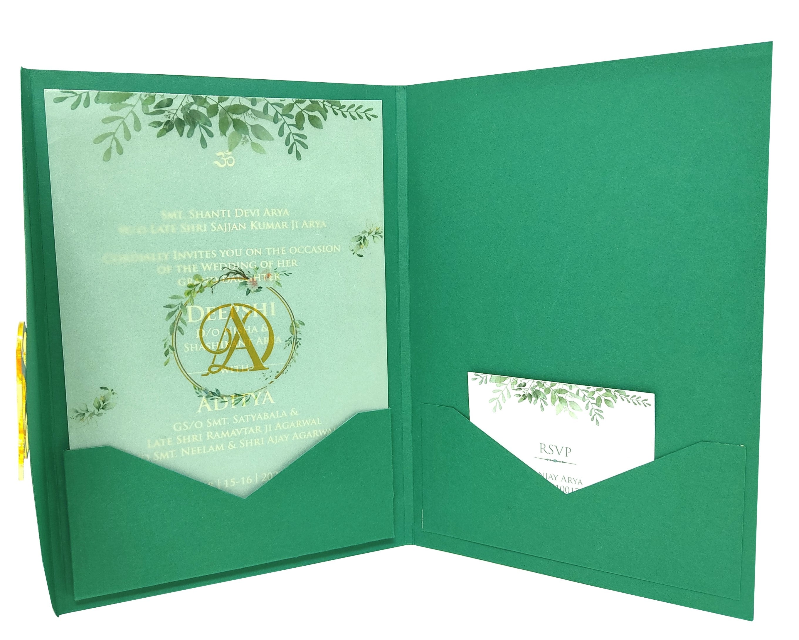 Green Designer Invitation Card-KNKYP004