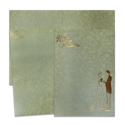 Check out Light Green Western Couple Wedding Card at best price.✅WhatsApp Support✅Express Delivery.|King of cards.