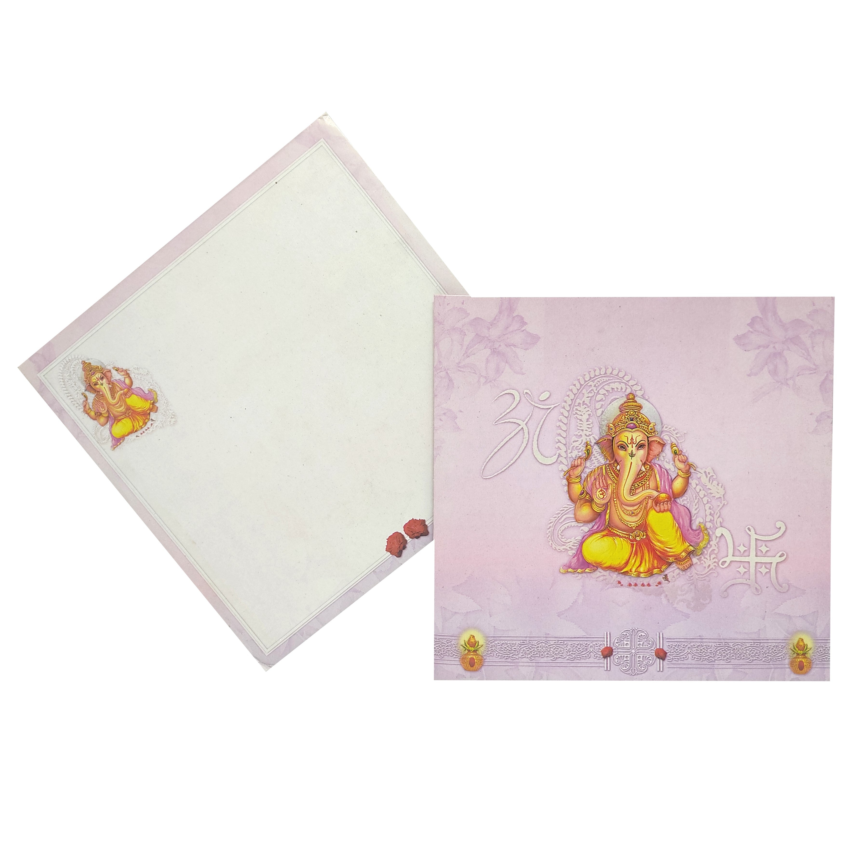Gold Ganesha Invitation Card-Knk6303