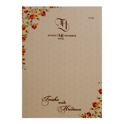 Ivory Padded Invitation Card-King of Cards