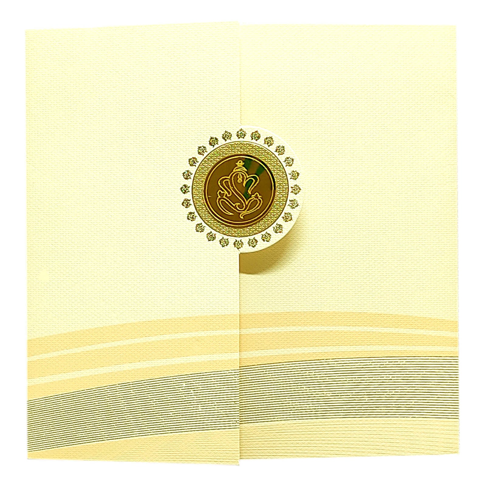 Cream Foil Design Padded Invitation Card-KRC29232
