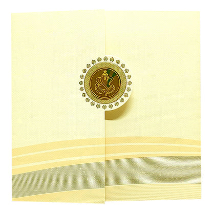 Cream Foil Design Padded Invitation Card-KRC29232