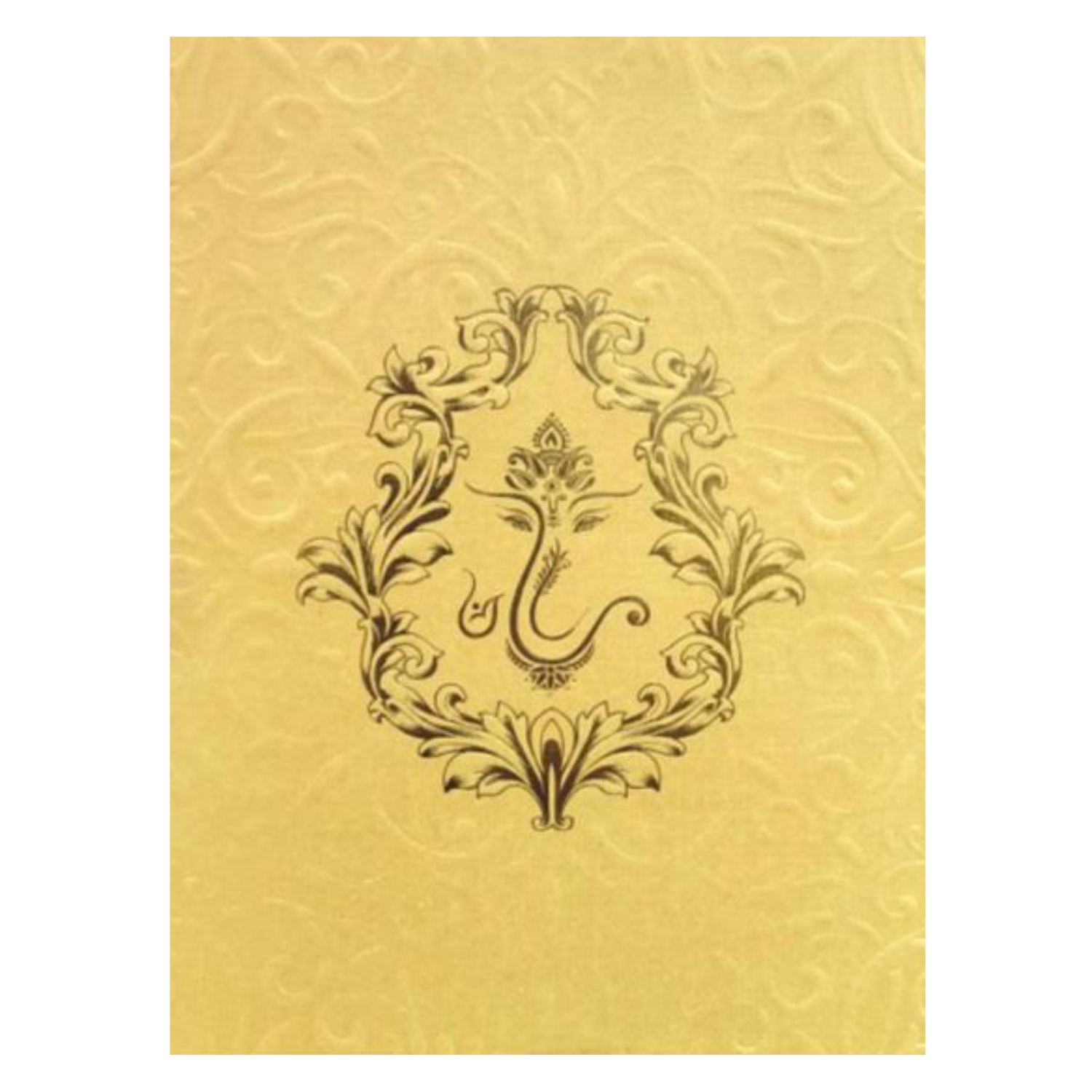 Gold Embossed Floral Ganesha Design