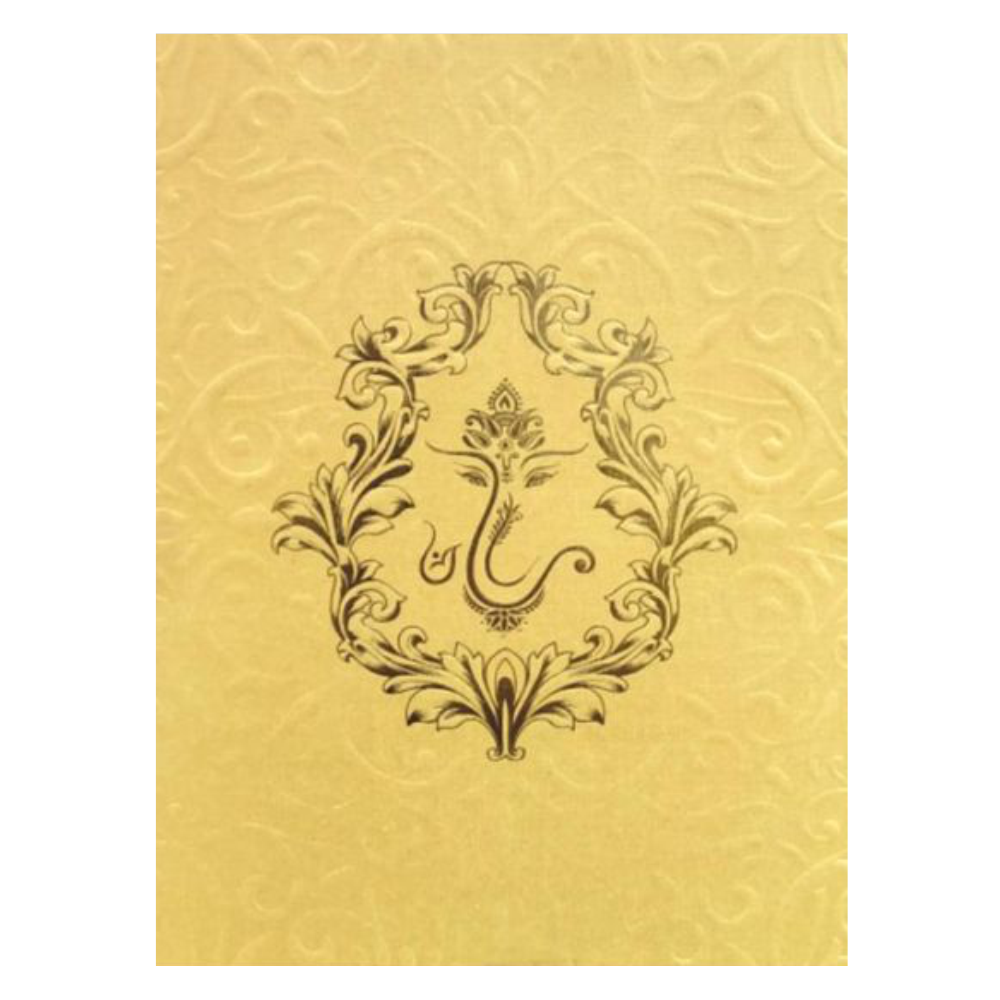 Gold Embossed Floral Ganesha Design