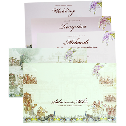 Lime Yellow Royal Traditional Wedding Card-King of Cards