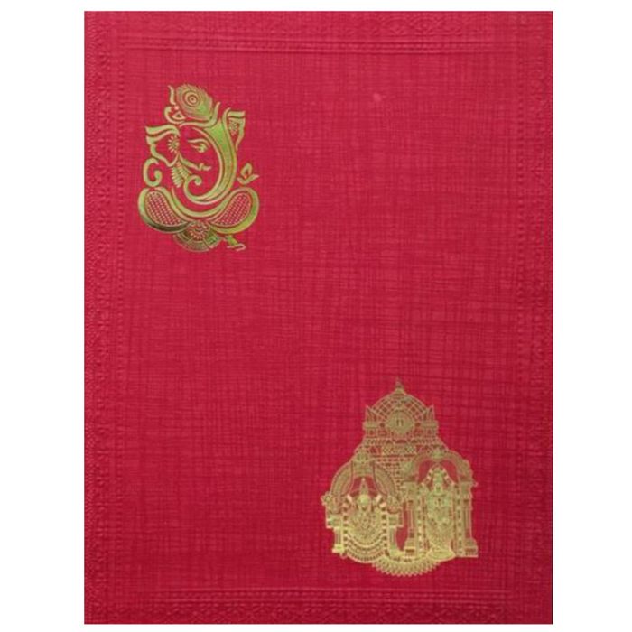 Red Metallic Balaji Padmavathi Invitation Card-King of Cards