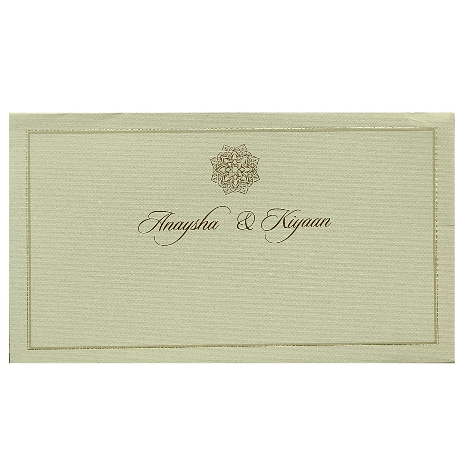 Grey Floral Padded Invitation Card-KRC29151