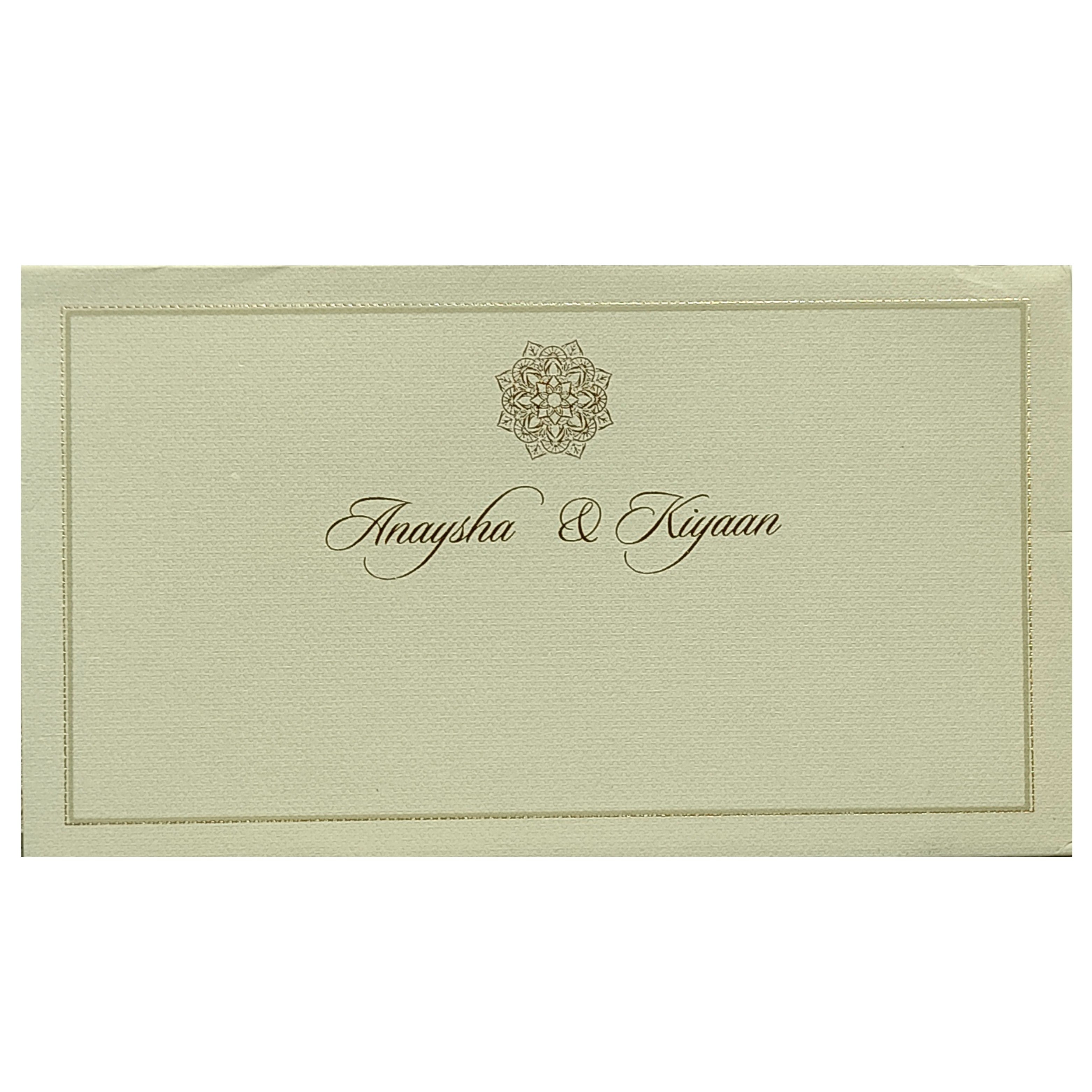 Grey Floral Padded Invitation Card-KRC29151
