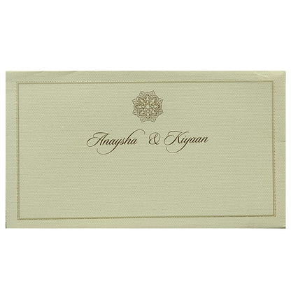 Grey Floral Padded Invitation Card-KRC29151
