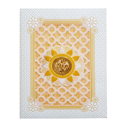 White Laser Cut Wedding Invitation Card-KNK7059W