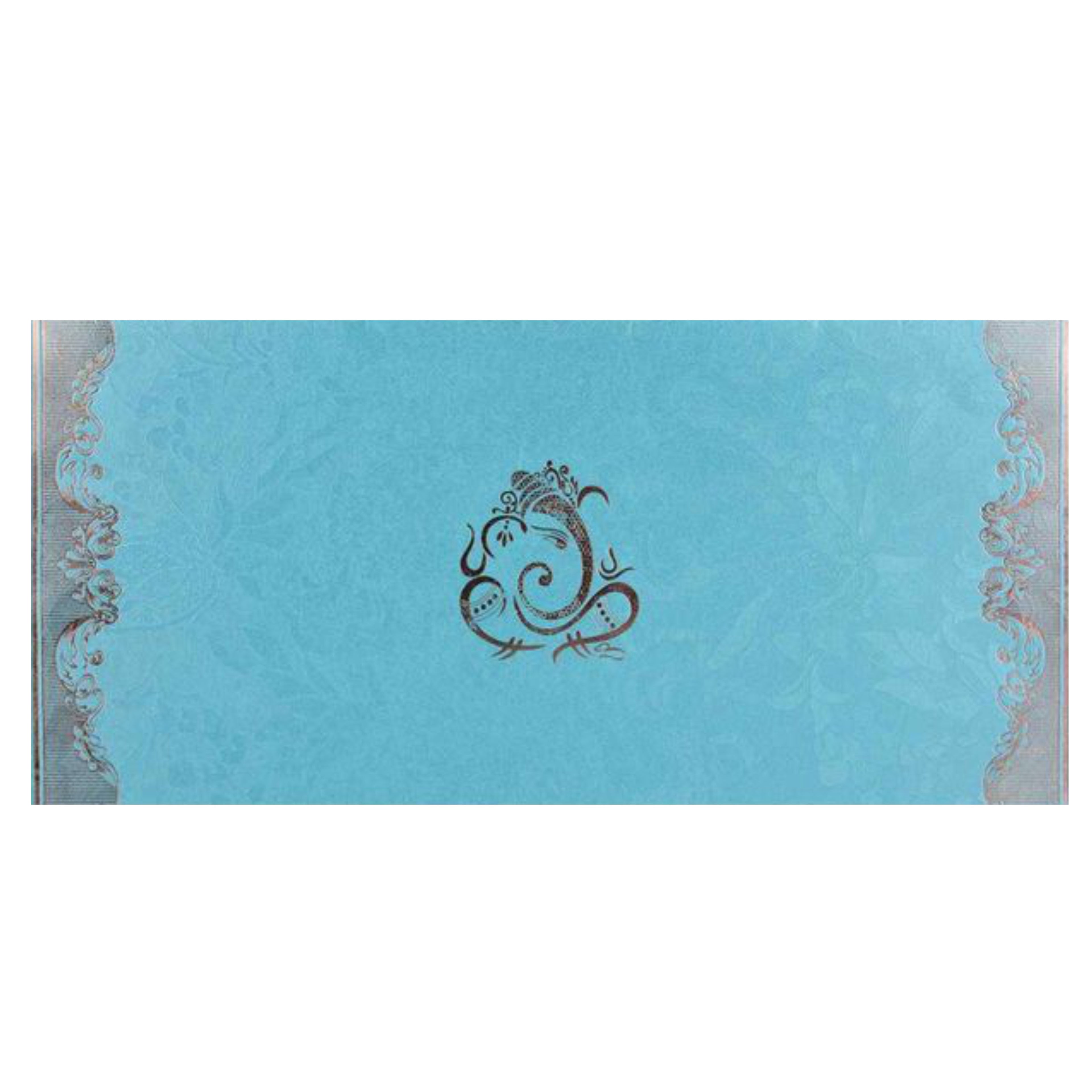 Lovely Light Blue Shading With Gold Foiling Wedding Card