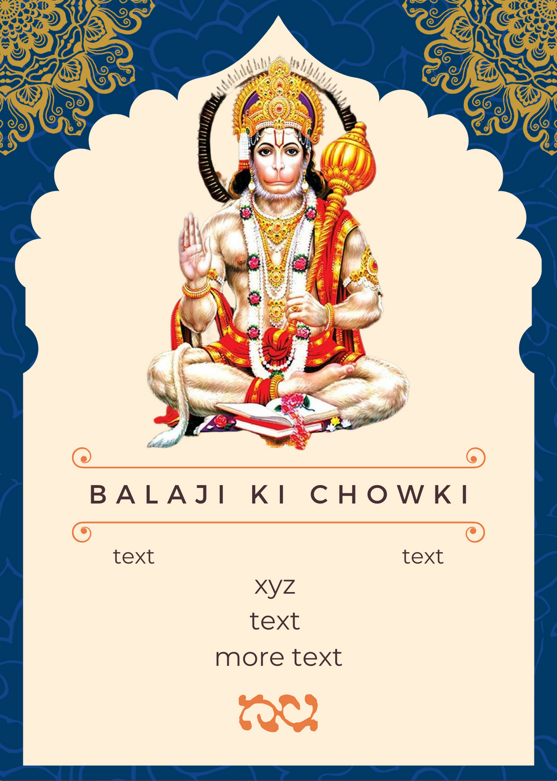 Pink Floral Balaji Chowki Invitation-AABCI002