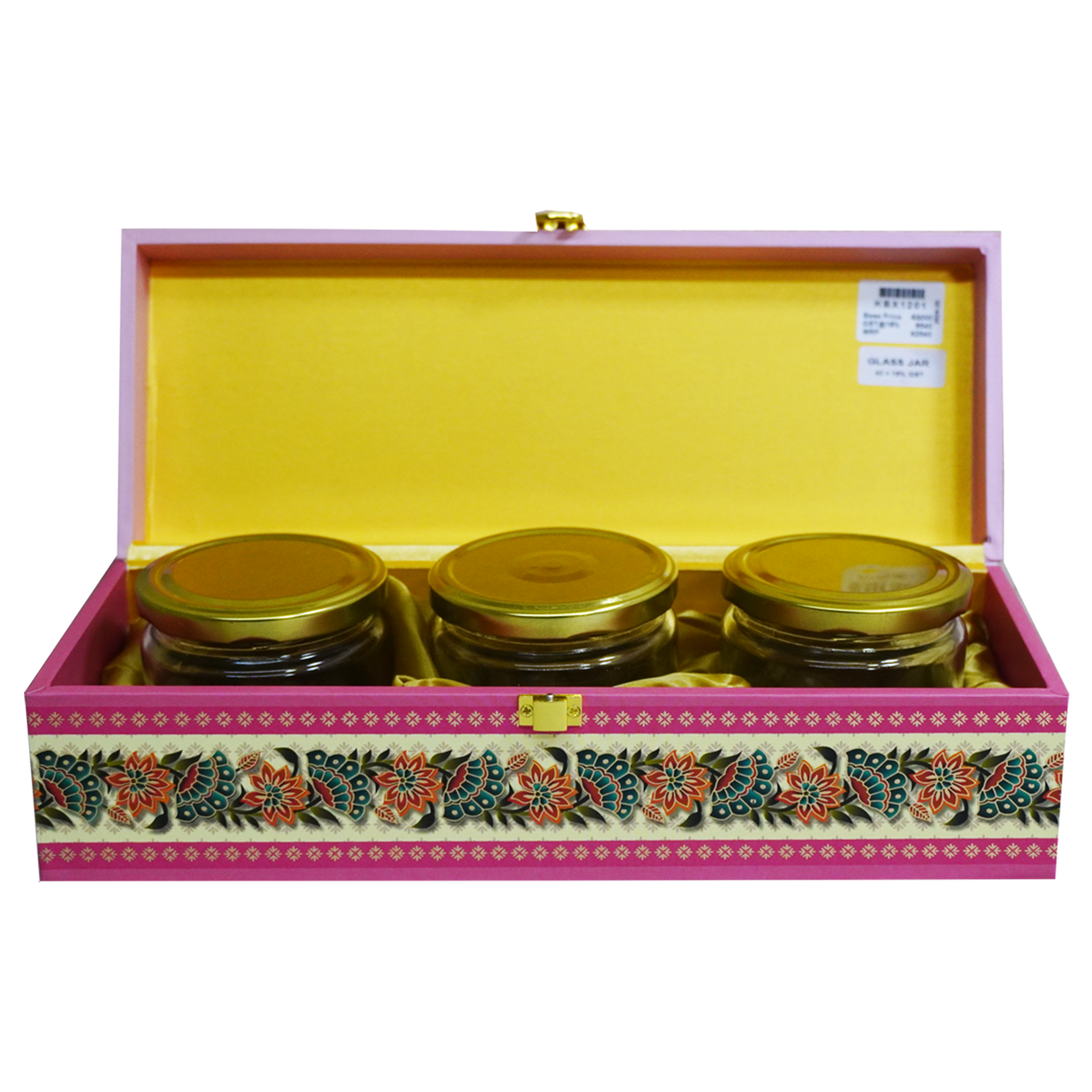 Pink Floral Pattern Wedding Box Invitation-KBX1201