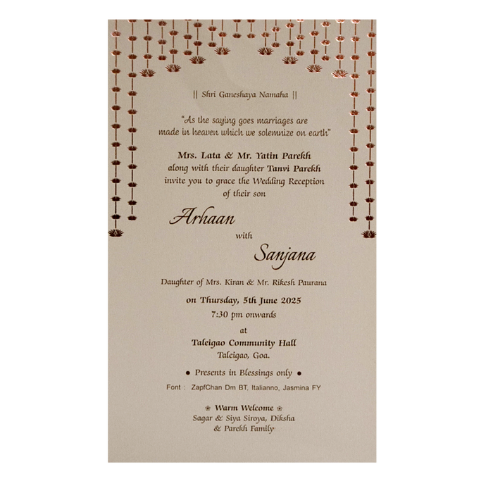 Pale Pink Single Sheet Invitation-King of Cards