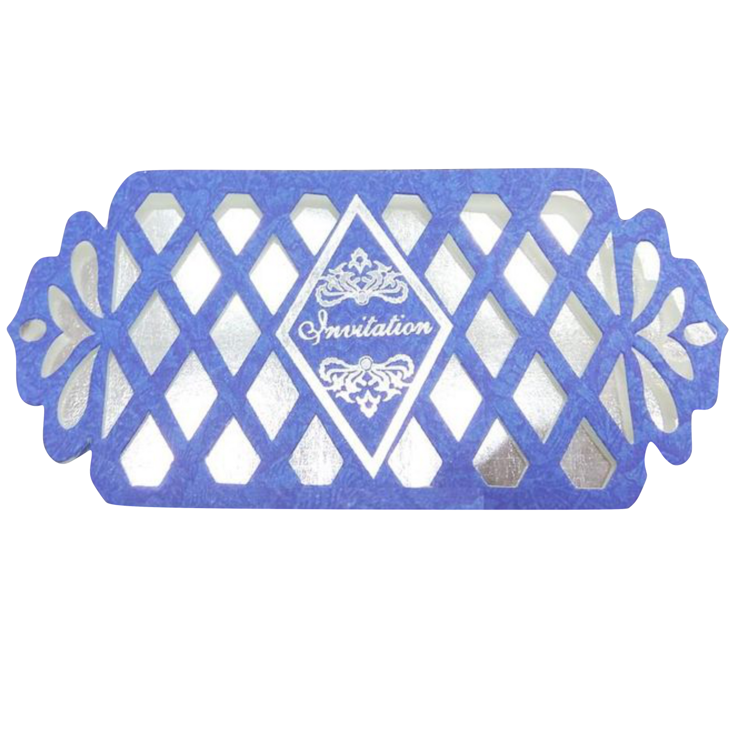 Beautiful Blue Shaded With Floral Design Wedding Card - KNKSP728