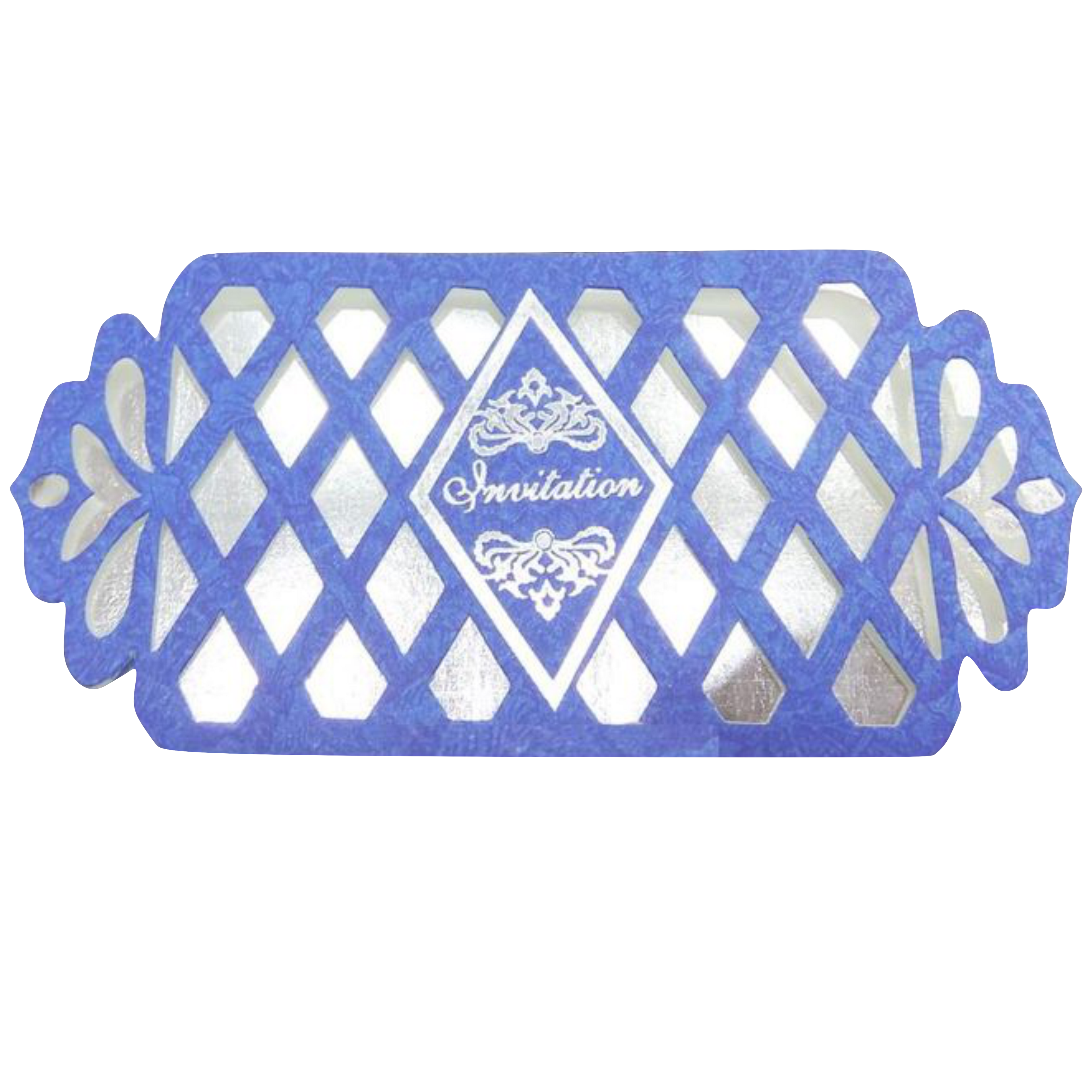 Beautiful Blue Shaded With Floral Design Wedding Card - KNKSP728