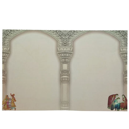 Bride And Groom With Palace View In Gold Foiling Print-KNKJ1095-King of Cards