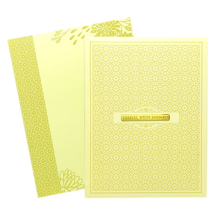 Yellow Pattern Designs Wedding Card-King of Cards