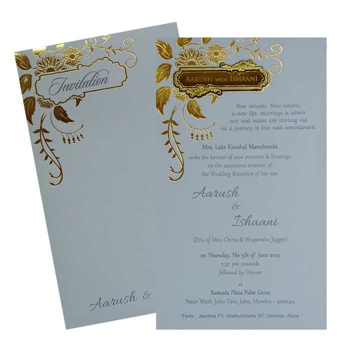 Grey Floral Single Sheet Card-King of Cards