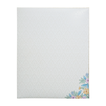 White Minimal Floral Embossed Invitation Card-KNJP1203
