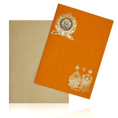 Orange Classic Paper Print Balaji And Padmavathi Hindu Invitation Cards-KNCP823O-King of Cards