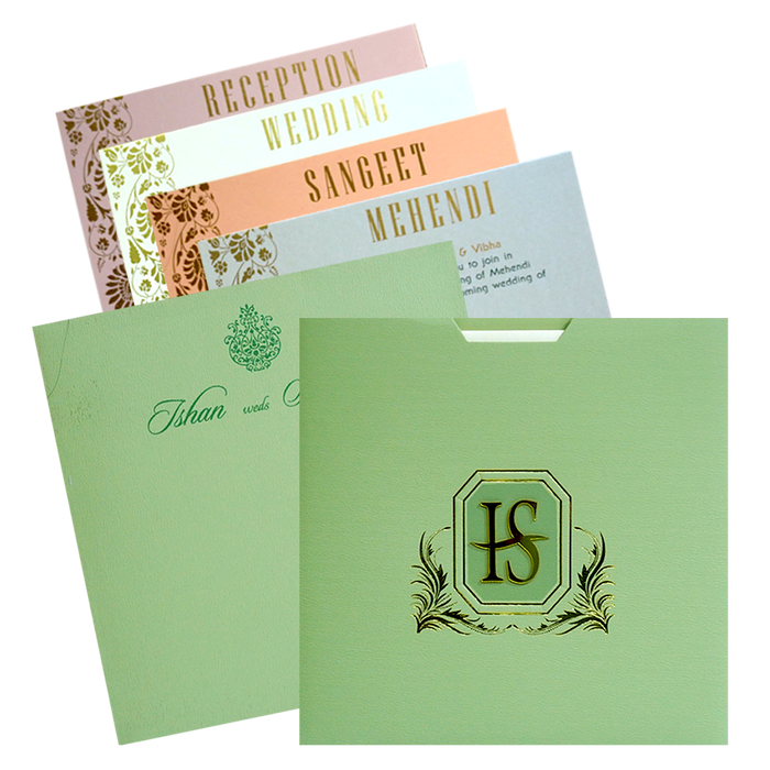 Mint Green Wedding Invitation-King of Cards