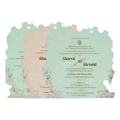 Brown Doli Procession Elephant Wedding Card-KSSC1060