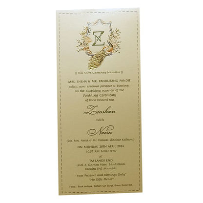 Shimmery Vertical Elegant Wedding Card-King of Cards