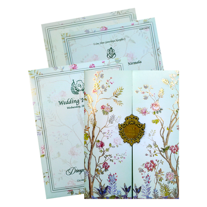 Make your event special with our exclusive Blue Floral Door Invitation Card. Shop now! ?WhatsApp Support ?Express Delivery.