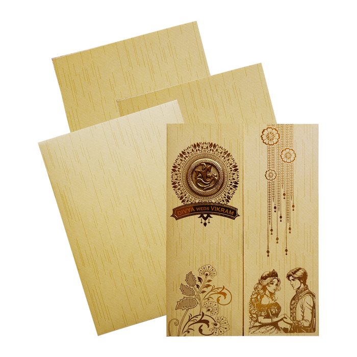 Cream Textured Door-Style Invitation Card-King of Cards