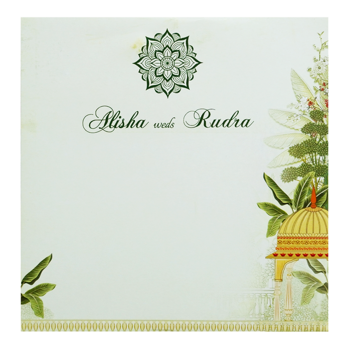 White Green Tracing Sheet Invitation-King of Cards