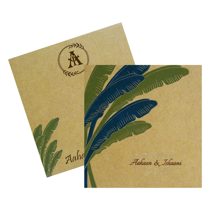 Brown Banana Leaf Invitation-King of Cards