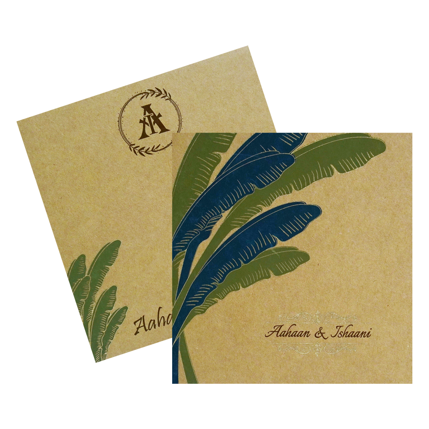 Brown Banana Leaf Invitation-KRC30210
